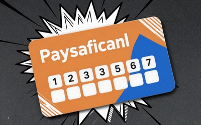 Paysafecard Prepaid-Karte im Comic-Stil mit PIN-Feld auf dunklem Hintergrund bei Vox Casino